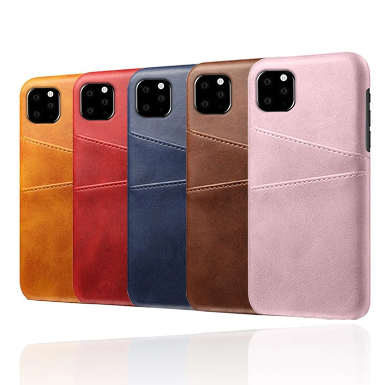 2020 Slim Mobile Phone Back PU Leather case with Credit Card Holder Protective Cover for iPhone 11 12 Pro Max