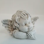 2021 new arrival ornament sleep angel resin garden decoration statue small size white angel resin statue
