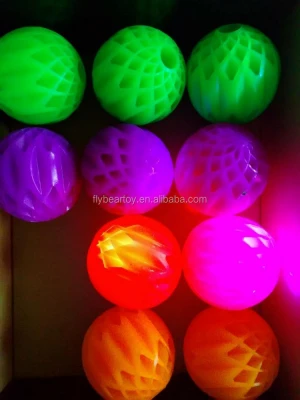 2021 New Launch Honeycomb Hole TPR Rubber Bounce Ball Flashing Skip Ball Squish Ball