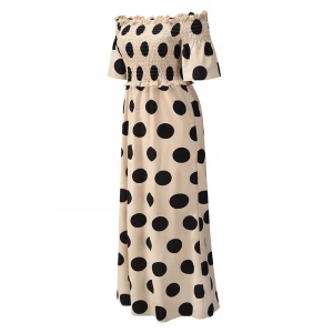 2021 new one-shoulder tube top polka dot printing loose dress elegant dress