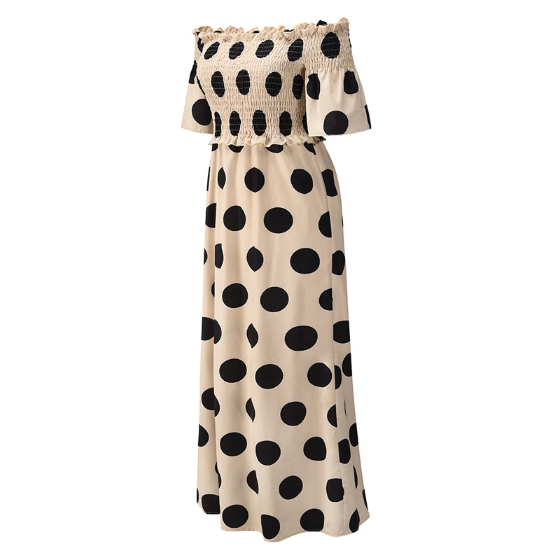 2021 new one-shoulder tube top polka dot printing loose dress elegant dress