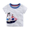 2021 New Style Summer children short-sleeved round collar casual cartonn print sequined baby T-shirt
