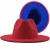 Import 2021 Wholesale Patchwork Unisex Panama Wool Felt Fedora Hat Women Two Tone Ladies Wide Brim Party Trilby Fashion Jazz Cowboy Hat from China