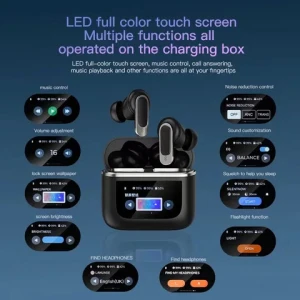 2024 new design V8 LCD Touch Screen display Headset Auriculares Inalambricos Tws Earbuds Earphone Wireless Headphones