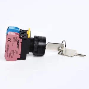 22mm Panel Mounted Key Rotary Start Locking or Self reset Pushbutton Switch 2Positions/3Positions