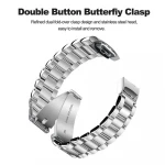 22mm Solid Stainless Steel Metal Business Bracelet Strap for Samsung Gear S3 Frontier Classic Smartwatch 46mm SILVER