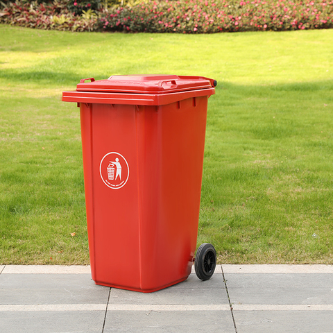 240L HDPE 2-wheels Waste containers, Durable sound proofing plastic street recycle bins dustbins rubbish dust bins