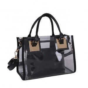 2pcs MOQ Fashion Women Shoulder Bag Clear Jelly Clutch Purse Transparent Handbag