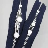 3# metal shiny silver 2 way O type wholesale zippers