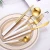 Import 304 Stainless Steel Cutlery gold spoon fork and knife in wedding events Flatware Set from China
