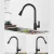 Import 304 stainless steel pull flexible  long neck kitchen faucet from China