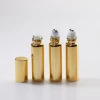3ml5ml10ml15ml golden glass roll-on essential oil perfume bottle with metal glass roller