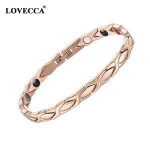 4 in 1 elements energy power two tone stainless steel bio ladies magnetic bracelet