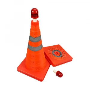 45cm Easy Portable Traffic Road Safety Telescopic Collapsible Warning Cones with Light