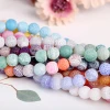 4Mm-12Mm Wholesale Loose Round Bead Strand Natural Cracked Agate Stone Beads For Jewelry Making