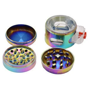 63mm 4parts zinc alloy herb weed grinder with drawer