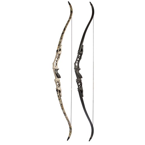 64 inches 30-60lbs With Aluminum Alloy Riser 190fps ILF Hunting Recurve Bow F166 Black and Grey