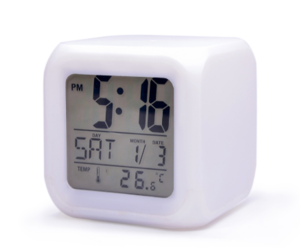 7 LED Colors Changing Digital Alarm Clock Desk Gadget Digital Alarm Thermometer Night Glowing Cube LCD Clock for home decoration