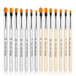 7Pcs Professional Manicure UV Gel Brush Pen Acrylic Nail Art Pen Painting Drawing Brush Phototherapy Tools