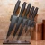 Import 8 inch chef bread carving utility paring kitchen knives stainless steel titanium kitchen knife acrylic block set from China