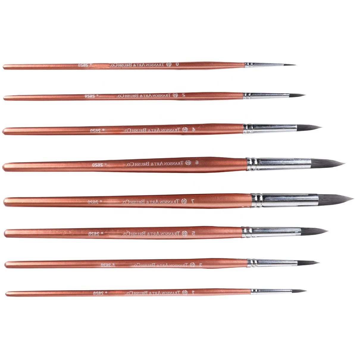 8 pcs round paint brush set for Oil and Acrylic Painting,Gouache