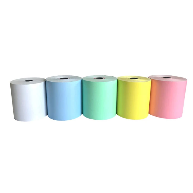 80mm*80mm yellow color pos paper rolls from China thermal paper manufacture