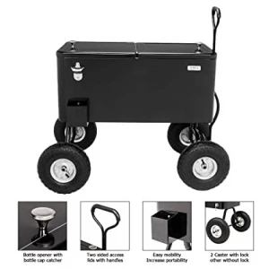 80QT Large Capacity Cooler Cart With 10 Inch Inflatable Wheels amazon