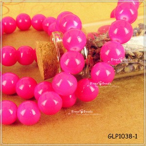 8mm Neon Hot Pink Fuchsia Opaque Bright Beads Czech Glass Beads