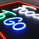 Advertising outdoor electronic LED light box signs Restaurant listing food to go Neon sign