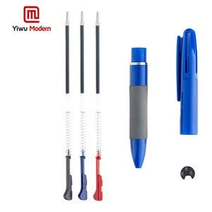 Affordable Stationery 3-Color Black &amp; Red &amp; Blue Multi-Ink Ballpoint Pen with Rubber Grip, Smooth Writing Instrument