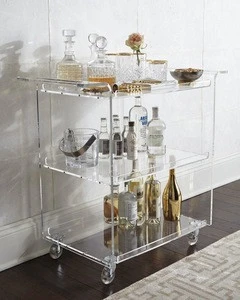  supplier acrylic lucite juice bar cart serving trolley