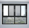 Aluminium Sliding Windows Balcony Slide Glass Window Horizontal Opening Hanging Curtain Magnetic Screen Folding Style Exterior