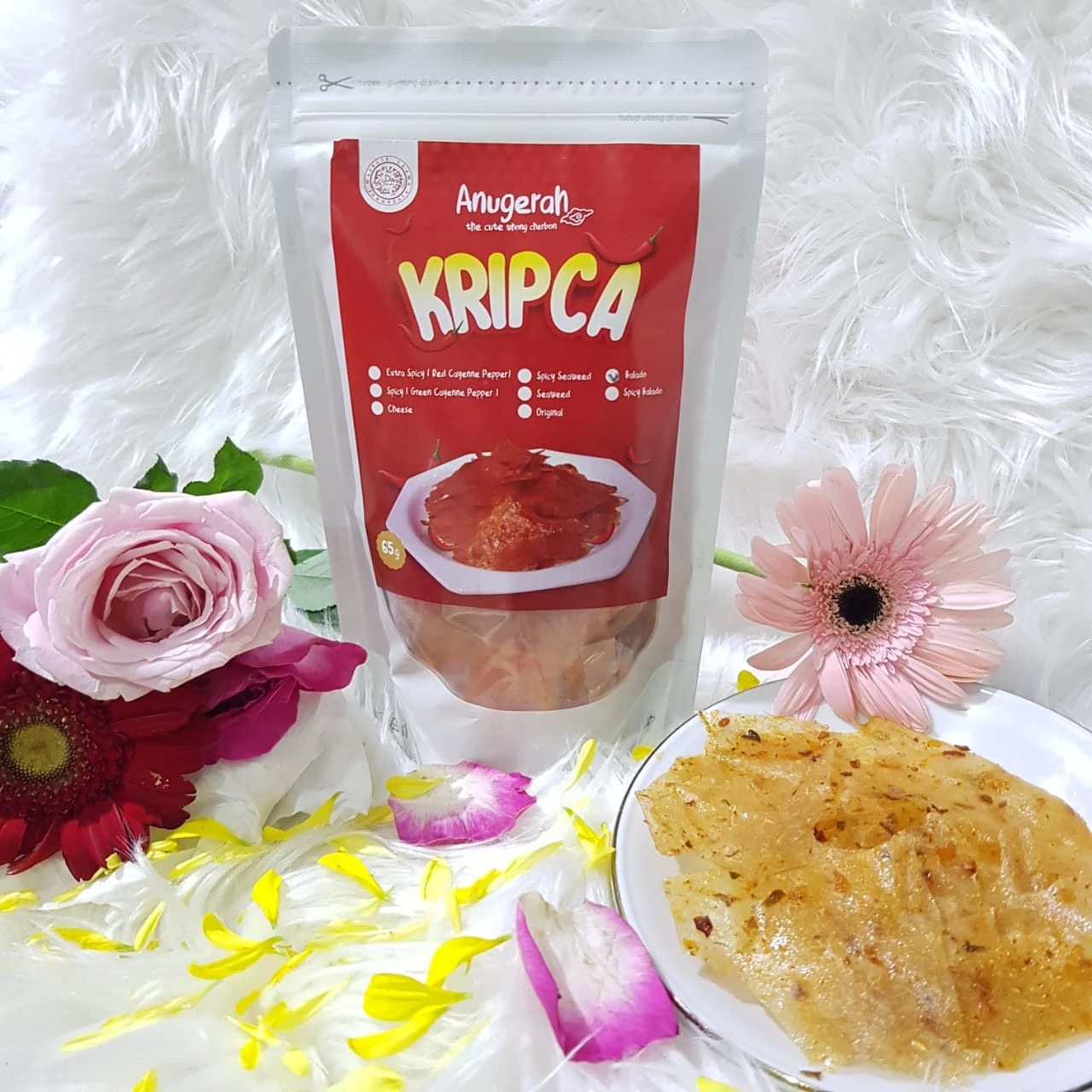 Amazing Hot Spicy Cassava Chips Snack Indonesian Kripca Snack Authentic Spicy &amp; Savory Indonesian Taste 65g