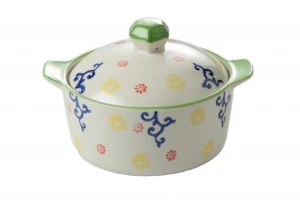 Amazon hotsale Handmade Porcelain soup & stock pots with Handles lids / Turkish Ceramic soup pot set