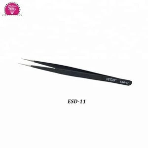 Anti-static ESD Curved Pointed Perfect Craft Fine Stainless Steel Tip Curved Tweezers For Eyelash Extension
