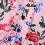 Baby Boutique Girls Dress Designs Floral Ruffle Casual Dresses sleeveless Frock Designs Girl summer New Dress