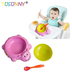 baby cartoon  tableware products plastic suction  Bowl spoon set