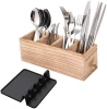 Bamboo Expandable Cooking Utensil Kitchen Tool Holder Natural Spatula Spoon Caddy Counter Stove Top Organizer