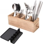 Bamboo Expandable Cooking Utensil Kitchen Tool Holder Natural Spatula Spoon Caddy Counter Stove Top Organizer
