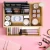 Import Bamboo wood 2 layers drawer cosmetic makeup organizer storage box from China