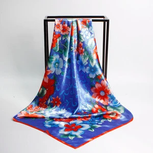 Beach Shawl  silk Printing The Fashion Design Square Twill Silk For Ladys Scarf Shawl 90*90cm