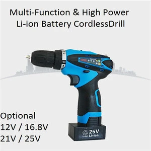 Best Selling in USA 12V 16.8V 21V 25V Lithium-Ion Battery Industrial Cordless Screwdriver Electric Power Tool Cordless Drill