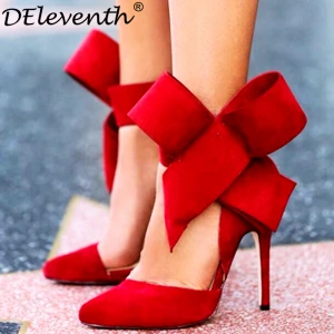 Best Selling Pointed Toe Ladies Shoes Butterfly High Heels Solid Pumps Women Shoes Stock With Low Price