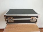 black aluminium alloy tool box with wave foam in the lid