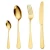 Black Cutlery Reusable Set with Pouch Gold Plated Flatware Wholesale