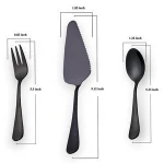 Black Flatware Pie Server Set, Stainless Steel Cake Cutter, Coffee Spoon and Dessert Fork Set