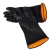 Black outside and orange inside industrial chemical resistant rubber latex working hand gloves