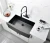 Import black stainless steel apron kitchen sink apron front sink from China