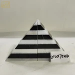 Black White Strip Bookends Table Sculpture Ornaments Decorative Natural Polished Marble Bookends Stone Book Stands Holder