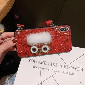 Bling Bling Owl Cell Phone Bag With Shoulder Strap Case For O ppo F9 K1 A7